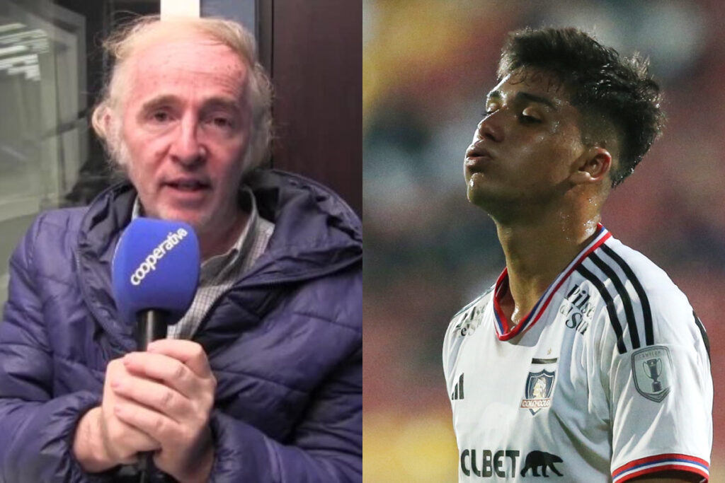 Toño Prieto en su rol de periodista en Radio Cooperativa. Damián Pizarro lamentándose durante un partido de Colo-Colo.
