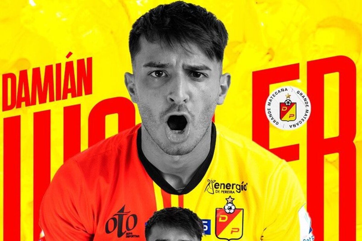 Afiche de presentación de Damián Waller como nuevo jugador de Deportivo Pereira.