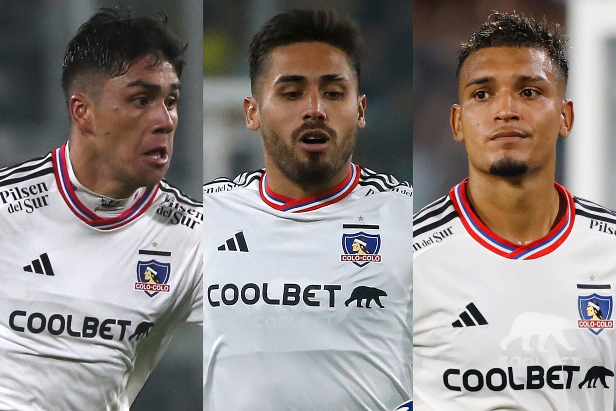 Damián Pizarro, Marcos Bolados y Daniel Gutiérrez jugadno un partido por Colo-Colo.