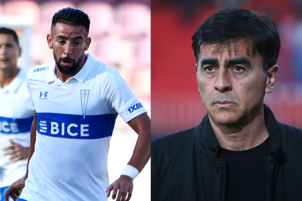 Mauricio Isla jugando por la Universidad Católica y Gustavo Quinteros dirigiendo a Colo-Colo.