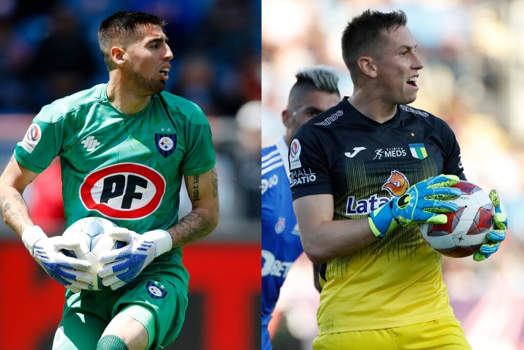 Gabriel Castellón e Ignacio González defendiendo las camisetas de Huachipato y O´Higgins, respectivamente.