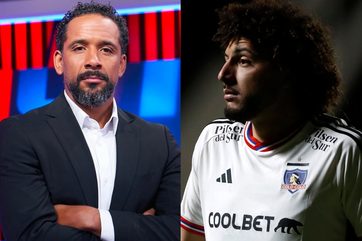 Jean Beausejour en ESPN y Maximiliano Falcón jugando un partido con Colo-Colo.