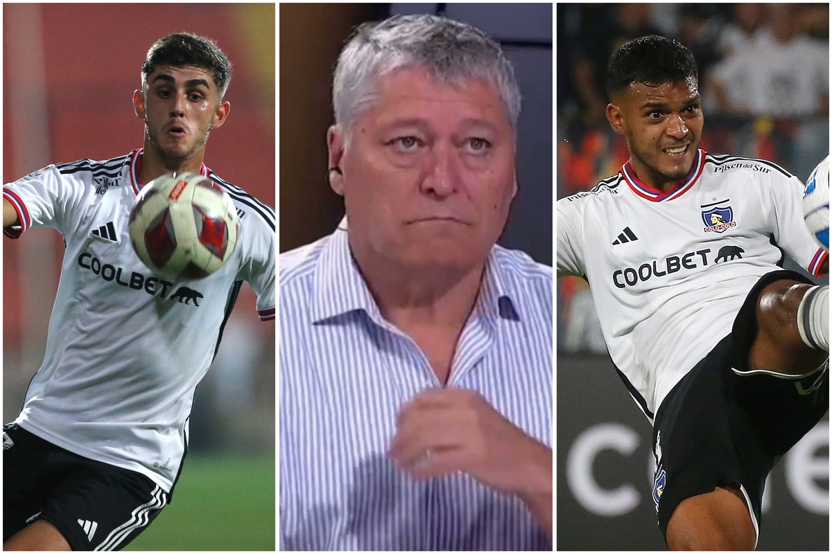 Bruno Gutiérrez rumbo a despejar un balón, Patricio Yáñez y Daniel Gutiérrez, mientras juega un partido con Colo-Colo