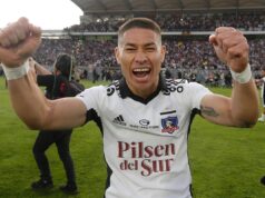 Óscar Opazo durante la celebración de la obtención del título N°33 de Colo-Colo.