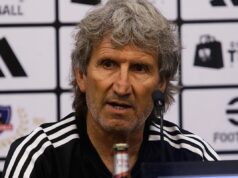 Daniel Morón asistiendo a una conferencia de prensa de Colo-Colo