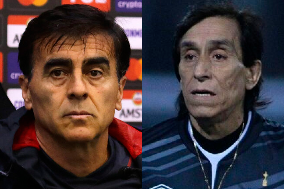 Primer plano al rostro de Roberto Rojas y Gustavo Quinteros, ex guardameta y actual entrenador de Colo-Colo, respectivamente.