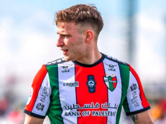 Bruno Barticciotto defendiendo los colores de Palestino en el Campeonato Nacional 2023.