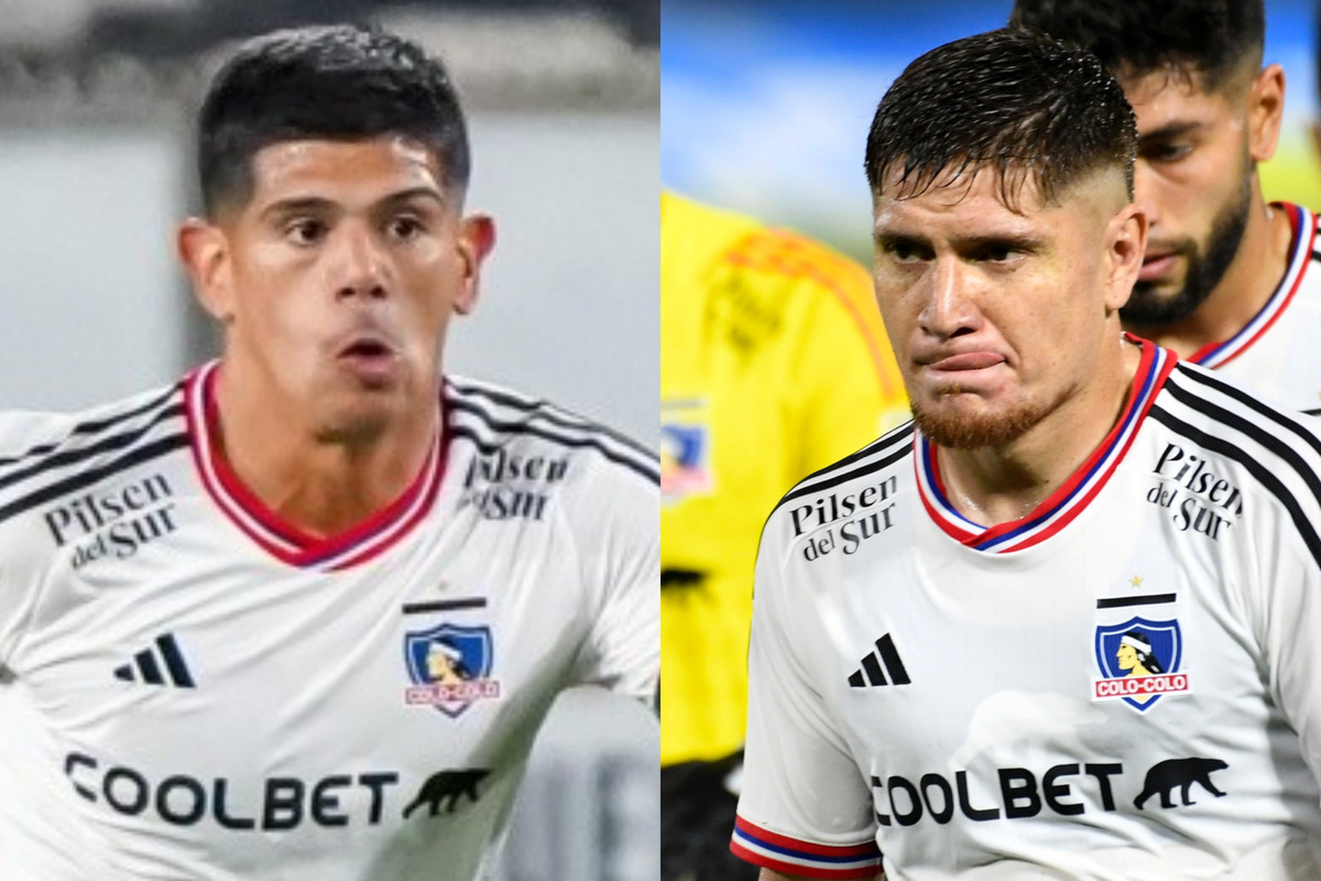 Esteban Pavez y Leonardo Gil jugando un partido por Colo-Colo.