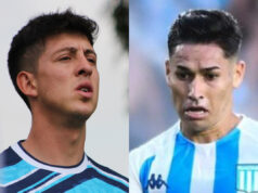Pablo Parra con la camiseta de Puebla. Óscar Opazo jugando por Racing de Avellaneda.
