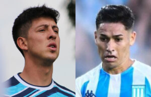 Pablo Parra con la camiseta de Puebla. Óscar Opazo jugando por Racing de Avellaneda.