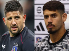 Agustín Orión mirando fijamente antes de un partido de Colo-Colo. Matías de los Santos con cara de seriedad en su presentación como jugador de Colo-Colo.
