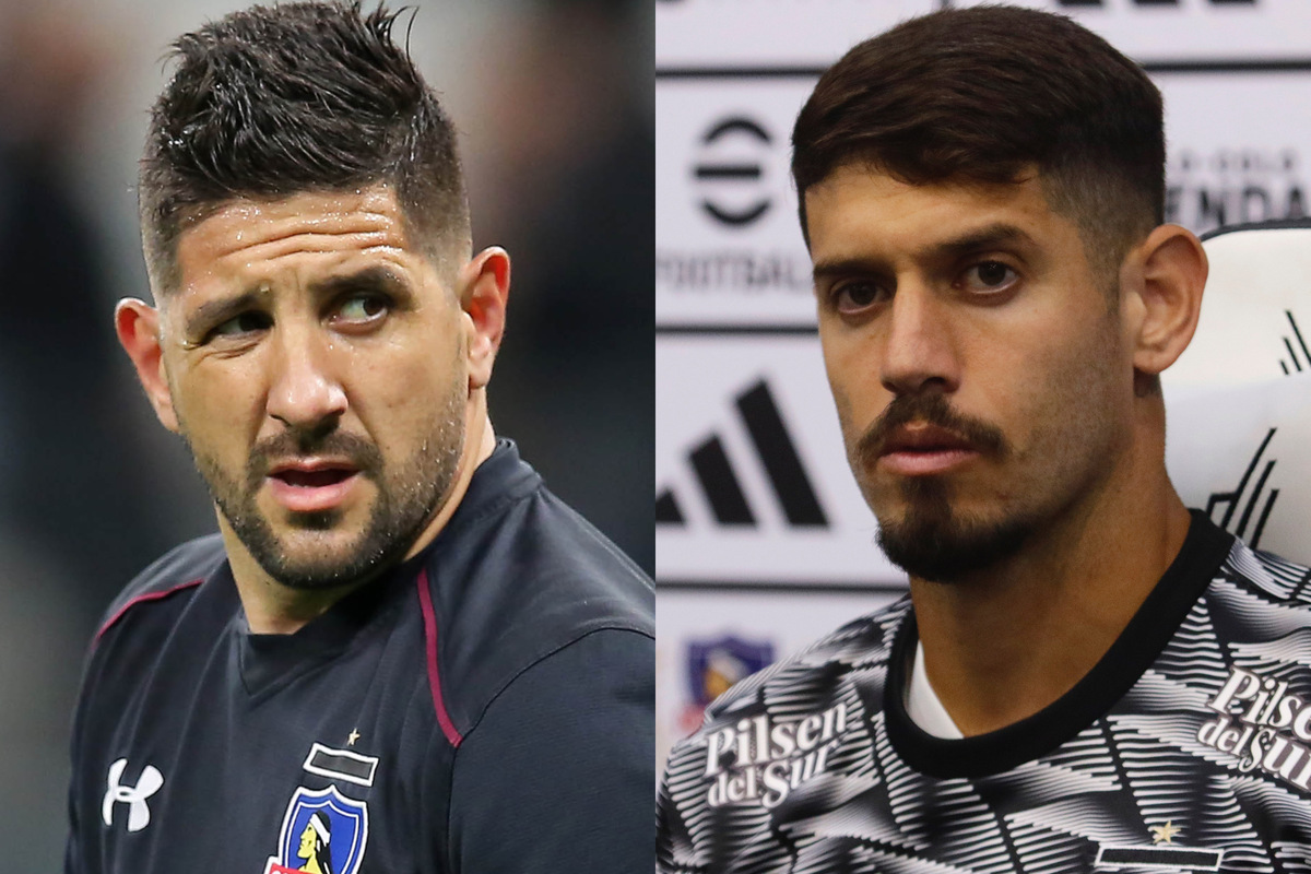 Agustín Orión mirando fijamente antes de un partido de Colo-Colo. Matías de los Santos con cara de seriedad en su presentación como jugador de Colo-Colo.