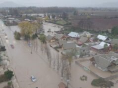 Coltauco durante las inundaciones.