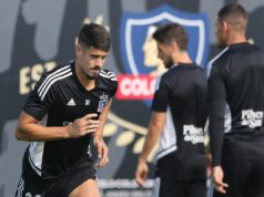 Matías de los Santos enfocado durante un entrenamiento en Colo-Colo.