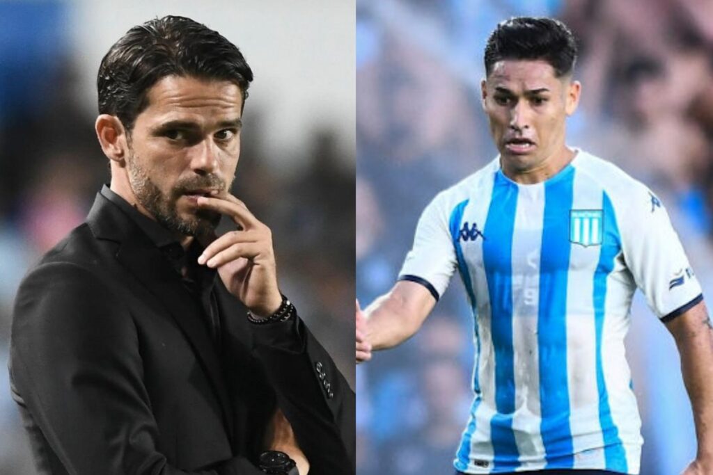 ´Óscar Opazo y Fernando Gago durante su estadía en Racing de Avellaneda.