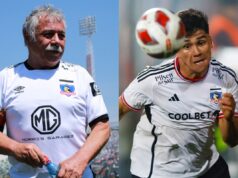 Carlos Caszely y Damián Pizarro con la camiseta de Colo-Colo