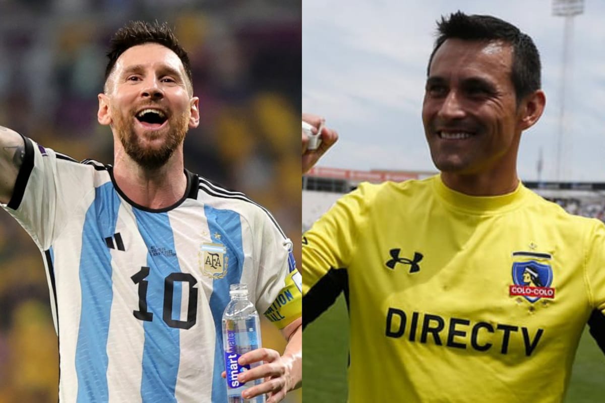 Lionel Messi con la Selección Argentin y Justo Villar con Colo-Colo