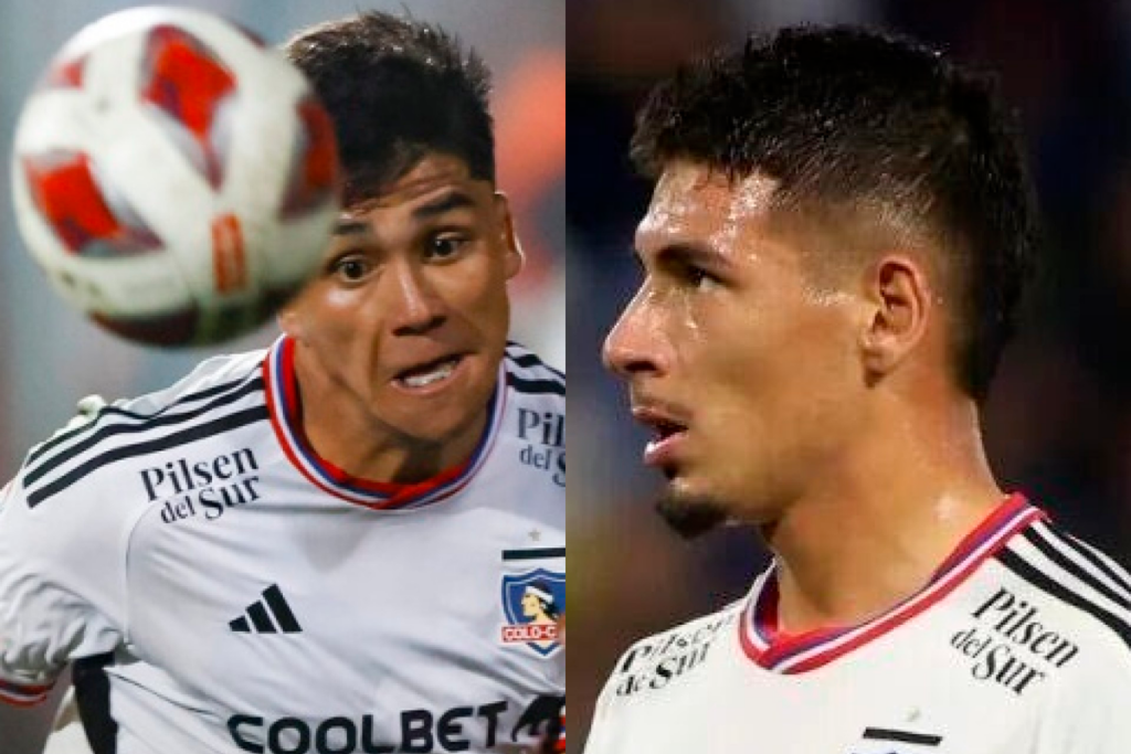 Primer plano a los jugadores Damián Pizarro y Alan Saldivia, actuales deportistas de Colo-Colo.