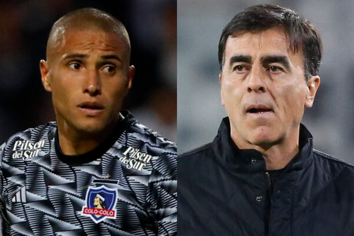 Primer plano a Leandro Benegas y Gustavo Quinteros, quienes se desempeñan actualmente como jugador y entrenador de Colo-Colo, respectivamente.