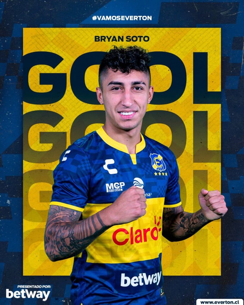 Gráfica de Everton anunciando el gol de Bryan Soto