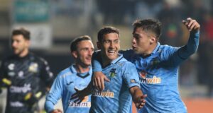 Matías Marín celebrando un gol con O´Higgins de Rancagua