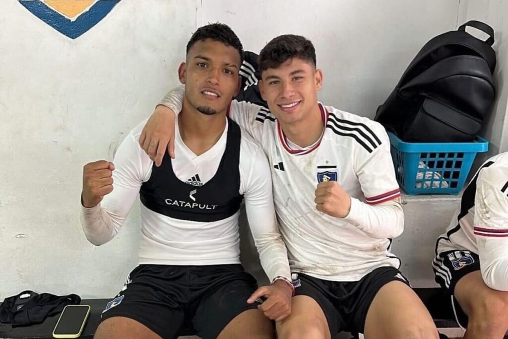 Alexander Oroz y Daniel Gutiérrez tras un triunfo de Colo-Colo Proyección