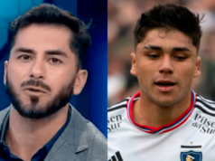 Primer plano a los rostros de Johnny Herrera y Damián Pizarro, actual panelista de TNT Sports y jugador de Colo-Colo, respectivamente.