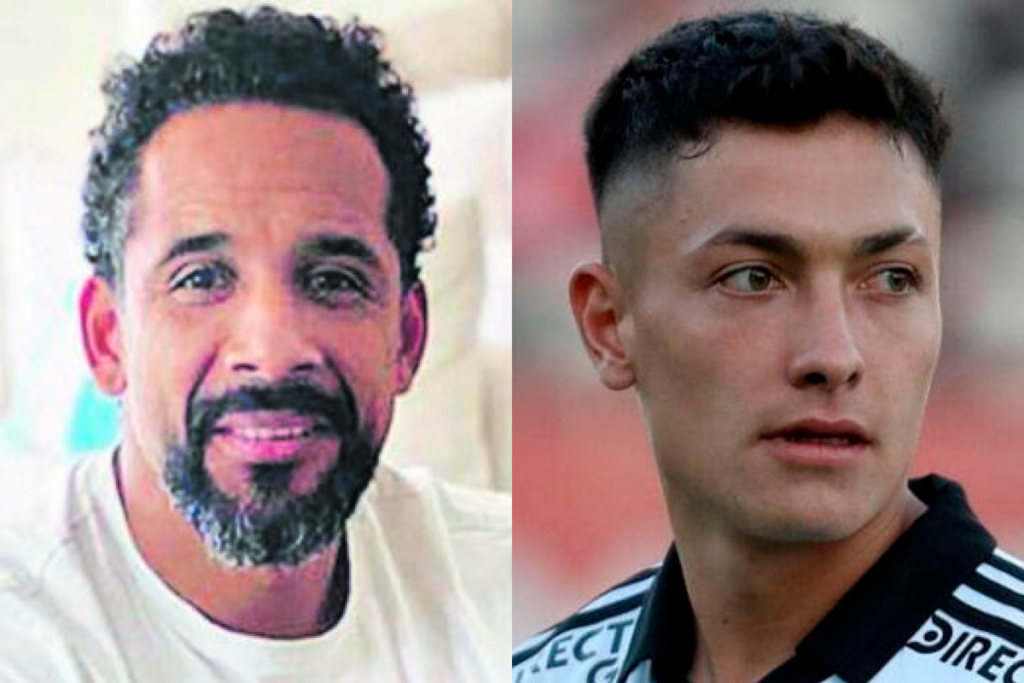 Primer plano a los rostros de Jean Beausejour y Cristián Zavala, ex futbolista profesional y actual jugador de Curicó Unido, respectivamente.