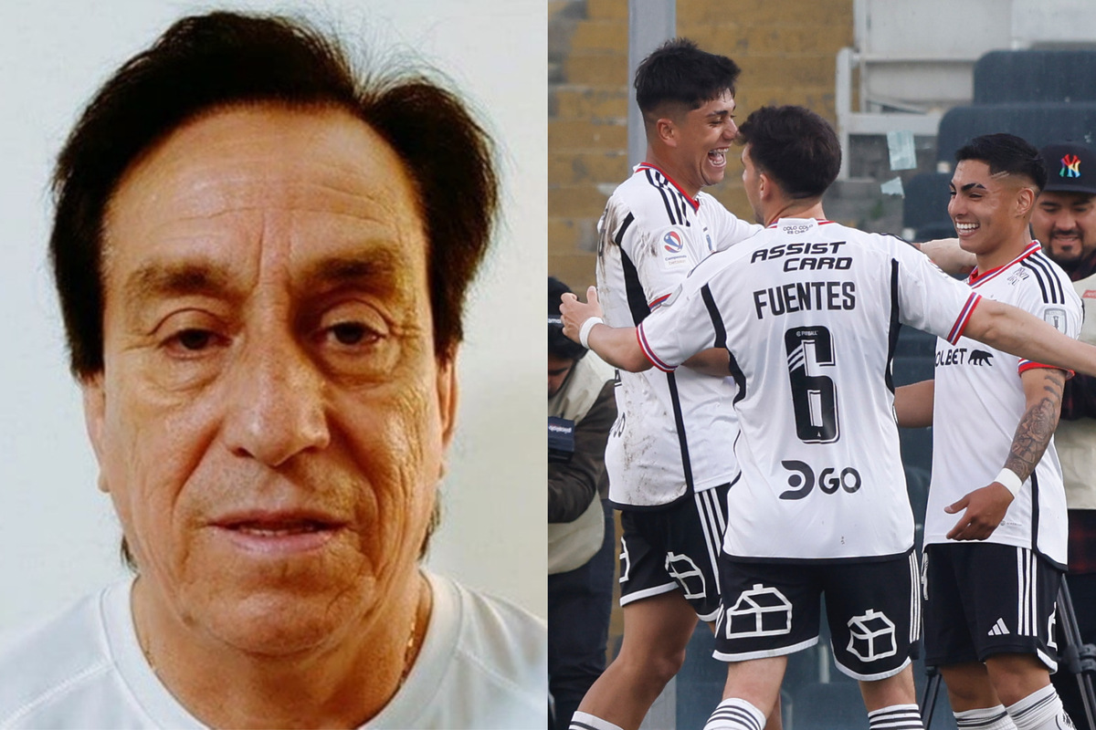 Roberto Rojas serio. Jugadores de Colo-Colo abrazándose.