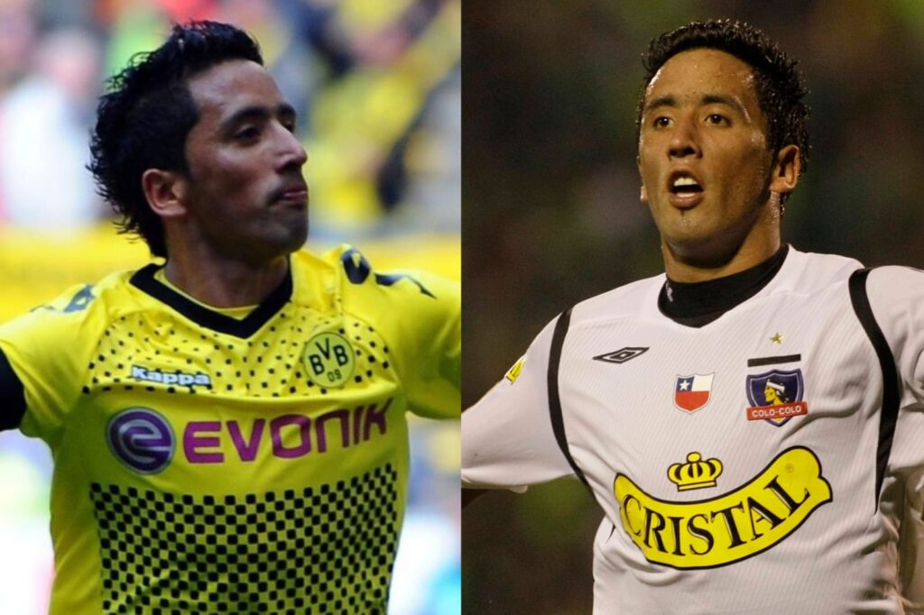 Fotos de Lucas Barrios con la camiseta de Borussia Dortmund y Colo-Colo.