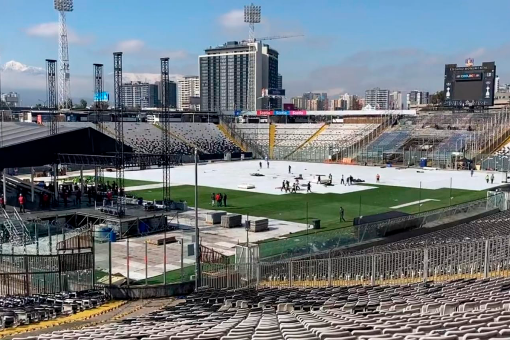 Estadio Monumental tras el concierto de Bruno Mars en Chile.