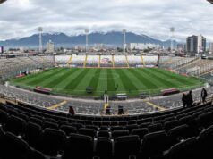 Foto de la cancha del Estadio Monumental tomada desde el Sector Océano.