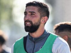 Primer plano a Emiliano Amor durante un entrenamiento de Colo-Colo.