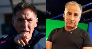 Primer plano a Eduardo Berizzo y Fabián Estay.