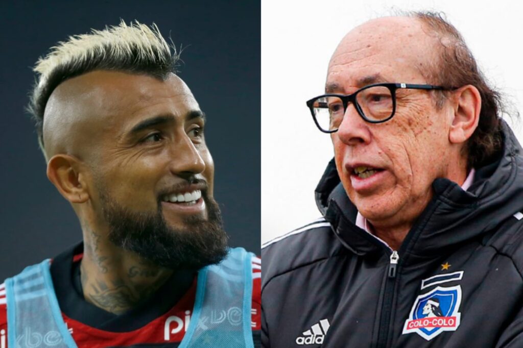 Primer plano a los rostros de Arturo Vidal y Alfredo Stöhwing.