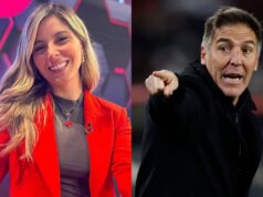 Primer plano al torso y rostro de Verónica Bianchi y Eduardo Berizzo.