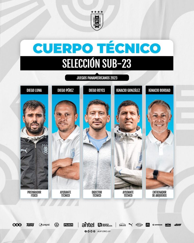 El cuerpo técnico de Uruguay para los Juegos Panamericanos.