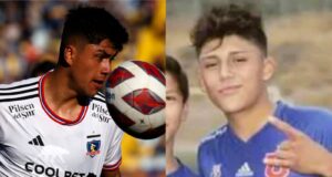 Damián Pizarro con las camisetas de Colo-Colo y la Universidad de Chile