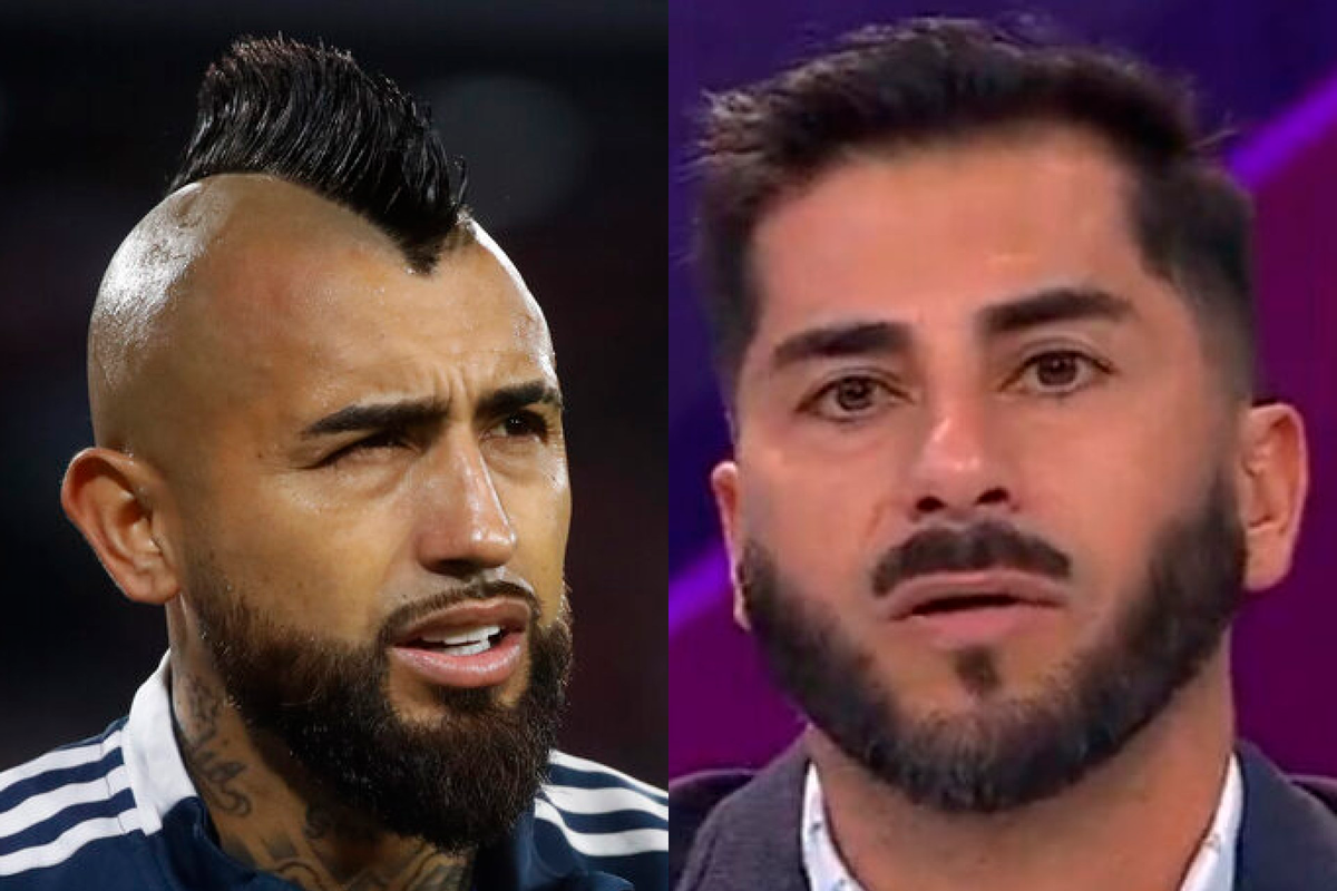 Primer plano a los rostros de Johnny Herrera y Arturo Vidal, quienes coincidieron por largos años en la Selección Chilena.