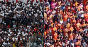 Fotografía a las hinchadas de Colo-Colo y Cobreloa durante la temporada 2023.