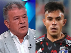 Primer plano al rostro de preocupación y seriedad de Claudio Borghi y Vicente Pizarro, actual comentarista deportivo y jugador de Colo-Colo, respectivamente.