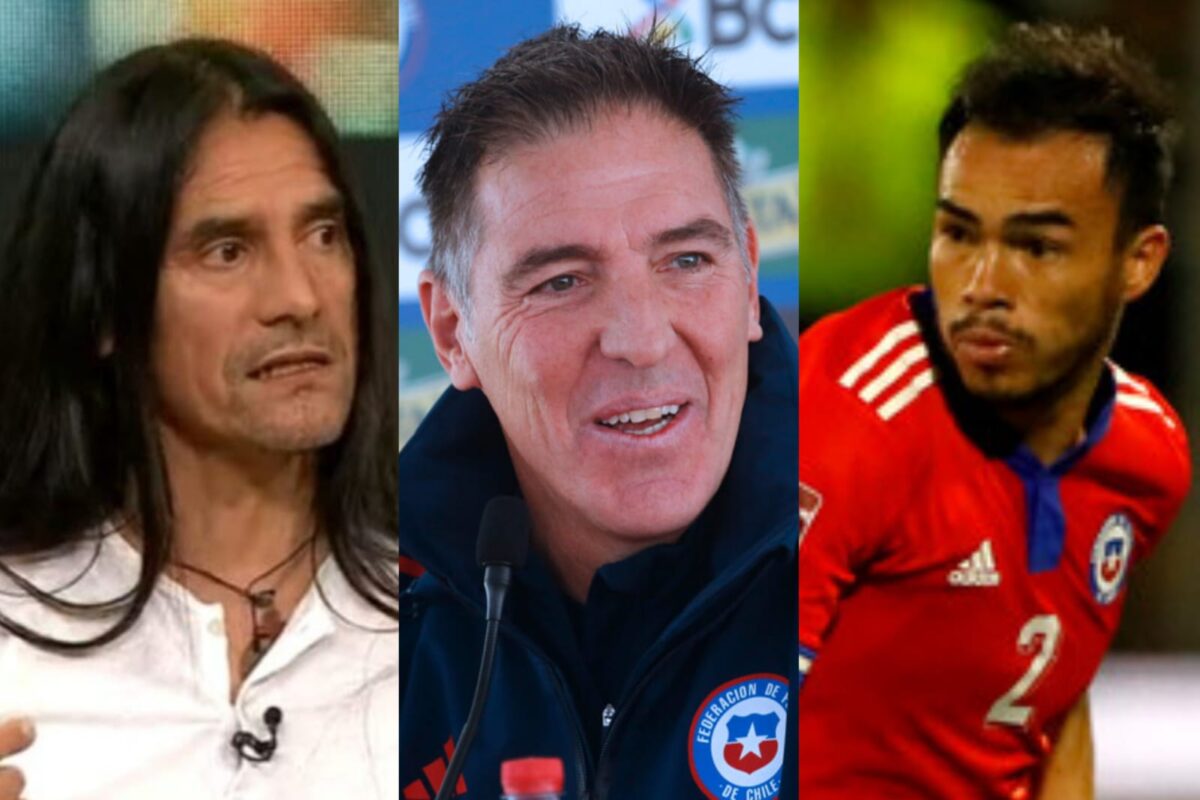 Primer plano a Gabriel Mendoza, Eduardo Berizzo y Gabriel Suazo