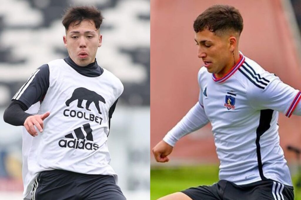 Leandro Hernández jugando ante Santiago Wanderers en un amistoso y Enzo Romero jugando con la camiseta de Colo-Colo.