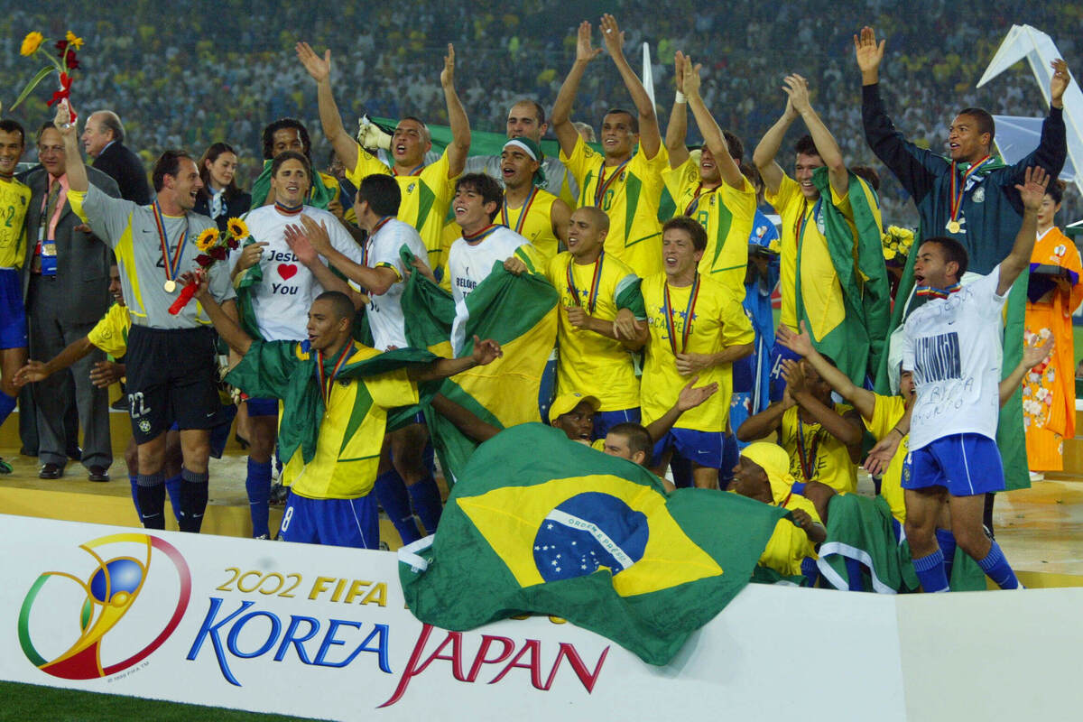Selección Brasileña celebrando el título de la Copa del Mundo 202.