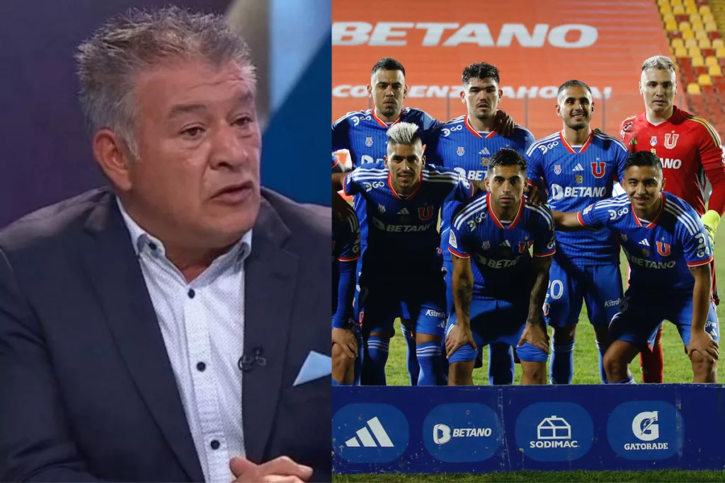 Claudio Borghi serio. Jugadores de Universidad de Chile antes de disputar un partido.