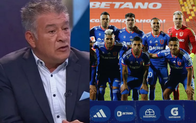 Claudio Borghi serio. Jugadores de Universidad de Chile antes de disputar un partido.