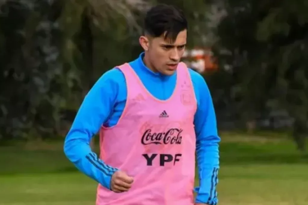 Pablo Solari entrenando con la Selección Argentina Sub 23.