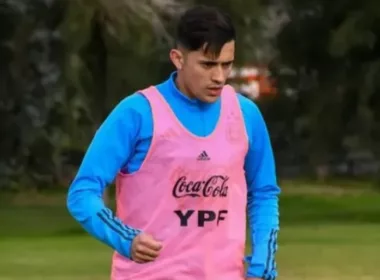 Pablo Solari entrenando con la Selección Argentina Sub 23.