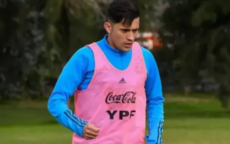 Pablo Solari entrenando con la Selección Argentina Sub 23.