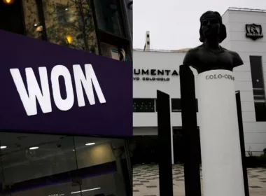 Tienda de Wom y el frontis del Sector Oceáno del Estadio Monumental.
